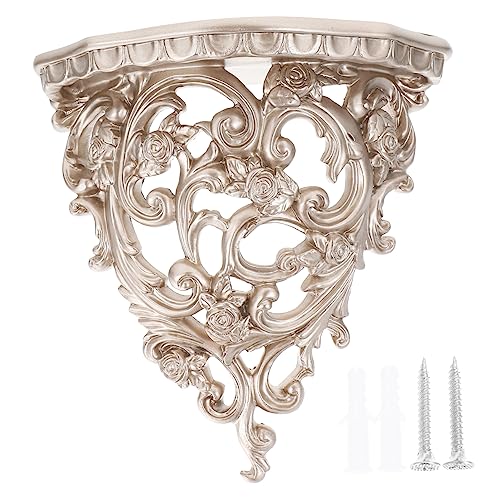 KONTONTY 1 Stück Europäisches Wandregal mit Hohlschnitzerei Dekoratives Blumenregal Champagnergold für Wohnzimmer oder Badezimmer Langlebig und Elegant Wanddekoration KONTONTY 1 Stück Europäisches Wandregal mit Hohlschnitzerei Dekoratives Blumenregal Champagnergold für Wohnzimmer oder Badezimmer Langlebig und Elegant Wanddekoration von KONTONTY