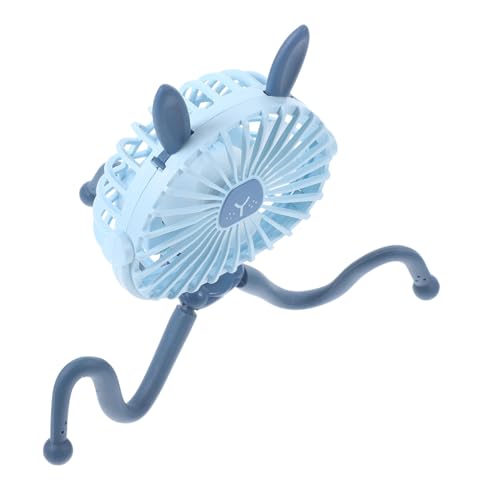 KONTONTY 1 Stück USB Handventilator mit Flexiblem Ständer Tragbarer Leiser für Kinderwagen Babybett und Schreibtisch für Reisen und Camping von KONTONTY