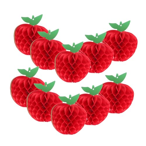 KONTONTY 10 Stück Apfel Dekorationen Apfel Tischdekoration Apfel Partyzubehör Apfel Ornamente Apfel Waben Dekorationen Apfel Geburtstagsparty Zubehör Apfel Geburtstagsparty von KONTONTY