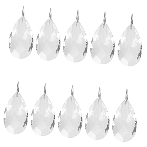 KONTONTY 10 Stück Kristallpendel Teiliges Transparente Glaskristalle für Kronleuchter Lampen und Dekoration Hochwertige Hängende Prismen für DIY Beleuchtung und Wohnraumgestaltung von KONTONTY