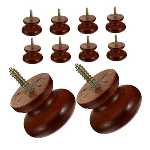 KONTONTY 10 Stück Runde Holzschubladenknöpfe aus Massivholz Selbstbohrend Langlebige Runde Griffe für Kommoden Kleiderschränke Küchen Badezimmerschränke Einfach zu Montieren von KONTONTY