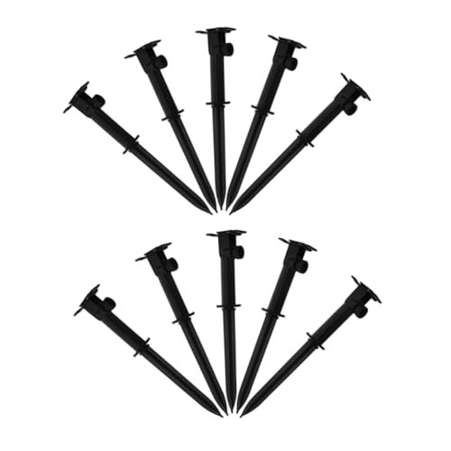 KONTONTY 10 Stück Teiliges Solarlicht Ersatzspieße mit Schrauben Robuste Kunststoff Erdspieße für Garten und Wegbeleuchtung Universelle Halterung für Solar Gartenlampen Einfache Montage im von KONTONTY
