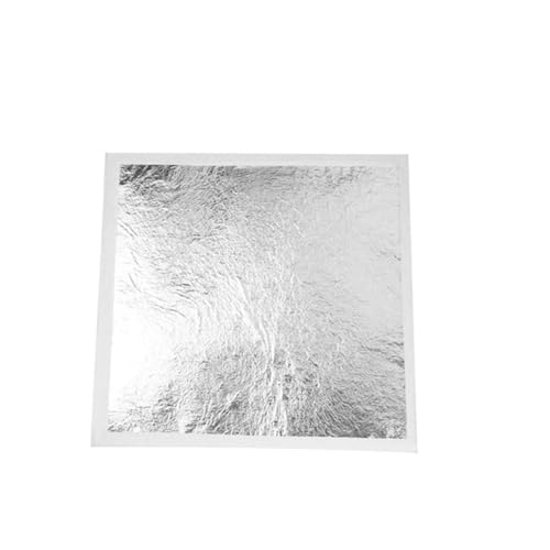 KONTONTY 100 Stück Silberfolie Imitation Gilding Folie für Kunsthandwerk Möbel Dekoration Quadratisch Metallfolie Basteln Rahmen Verzierung von KONTONTY