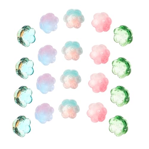 KONTONTY 100 Stück Teiliges Glockenblumen-perlen Farbigem Graduiertem Glas Leichte Langlebige Blütenperlen für DIY Schmuckherstellung für Armbänder Halsketten Handgefertigte Accessoires von KONTONTY
