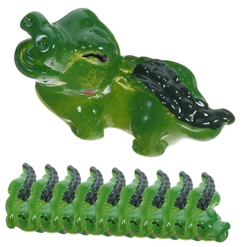 KONTONTY 10St Kleine Krokodil-Mikrolandschaft Mini-Tierfiguren wild lebendes Dschungeltier buchattrappe deko bücherregal deko Mini-Krokodil aus Harz Miniatur-Krokodilfiguren Karikatur Moos von KONTONTY