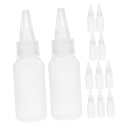 KONTONTY 12 Stück Präzisions Quetschflaschen Kunststoff für Kleber und Farben Transparent mit Nadeldüsen Leckfreie Anwendung für DIY und Bastelprojekte von KONTONTY