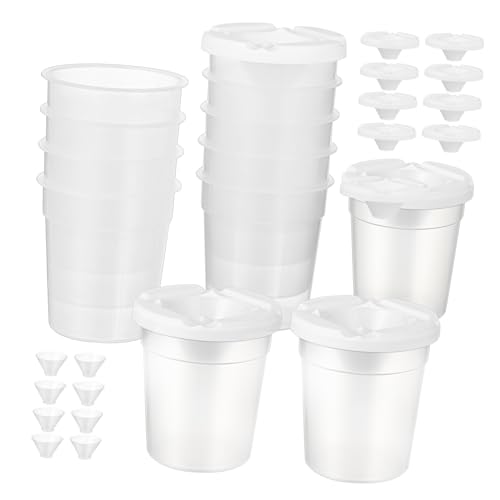 KONTONTY 12 Stück Teiliges Auslaufsicherer Farbbecher mit Deckeln Weiße Kindersichere Kunststoffbehälter für Acryl Öl und Kunstfarben Transparent Leicht Transportierbar für Schule und KONTONTY 12 Stück Teiliges Auslaufsicherer Farbbecher mit Deckeln Weiße Kindersichere Kunststoffbehälter für Acryl Öl und Kunstfarben Transparent Leicht Transportierbar für Schule und von KONTONTY