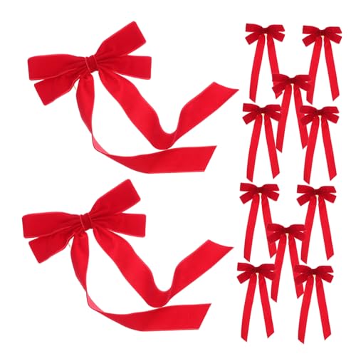 KONTONTY 12 Stück Teiliges Rote Samt-Schleifen Christbaumschmuck Glänzende Weihnachtsdeko für Baum Tür Kranz Wetterfest und Vielseitig für Festtagsfeiern und Außenbereich KONTONTY 12 Stück Teiliges Rote Samt-Schleifen Christbaumschmuck Glänzende Weihnachtsdeko für Baum Tür Kranz Wetterfest und Vielseitig für Festtagsfeiern und Außenbereich von KONTONTY