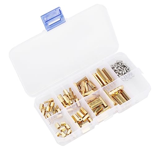 KONTONTY 120Stücke Messing Abstandshalter und Schrauben Sortiment Kit Hochwertige Gewindeschrauben und Muttern für Vielseitige Anwendungen Elektronik und Montage KONTONTY 120Stücke Messing Abstandshalter und Schrauben Sortiment Kit Hochwertige Gewindeschrauben und Muttern für Vielseitige Anwendungen Elektronik und Montage von KONTONTY