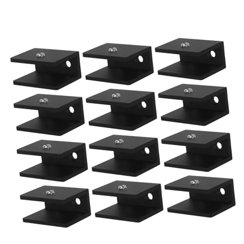 KONTONTY 15 Stück Teiliges Glasregal-klemmhalter aus Aluminium Quadratische Wandhalterungen für Glasplatten Starke Griffigkeit Elegante Schwarze Glasbodenhalter für Bücherregale Schränke KONTONTY 15 Stück Teiliges Glasregal-klemmhalter aus Aluminium Quadratische Wandhalterungen für Glasplatten Starke Griffigkeit Elegante Schwarze Glasbodenhalter für Bücherregale Schränke von KONTONTY