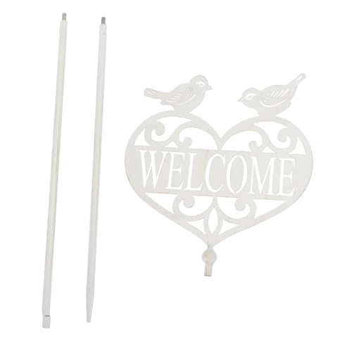 KONTONTY Schmiedeeisernes Willkommensschild Gartenstecker Dekor Für Garten Kreative Plug in Willkommenstafel Mit Tiermotiven Für Feiertage Und Einweihungspartys Einfache von KONTONTY