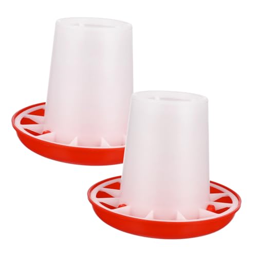 KONTONTY 2 Geflügel Futtertröge aus Robustem Kunststoff und Wetterbeständig mit Mehreren Fächern Praktische Hühner Futterbehälter für Hühner Tauben und Andere Geflügelarten von KONTONTY