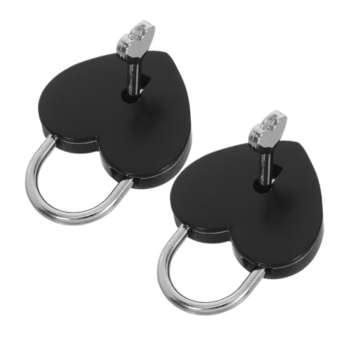 KONTONTY 2 Herz Vorhängeschloss mit Schlüssel Kleines Metall Schloss für Tagebuch Schmuckbox Aufbewahrung Robustes Love Lock Kompakt und Tragbar für Reise und Alltag von KONTONTY