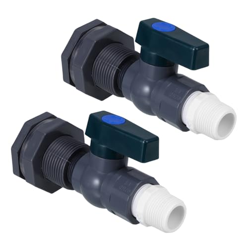 KONTONTY 2 Sätze Wasserhahn Adapter für Regentonnen Wassertanks Aquarien Pools Wetterfest und Langlebig Dichtband und Anschlusszubehör von KONTONTY