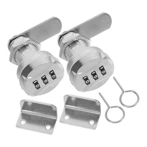 KONTONTY 2 Sätze Zahlenschloss für Schränke Zinklegierung Mechanisches Kombinationsschloss Kompakt und Langlebig Für Postfächer Aktenschränke und Schubladen Sicherer Schutz im Büro und von KONTONTY