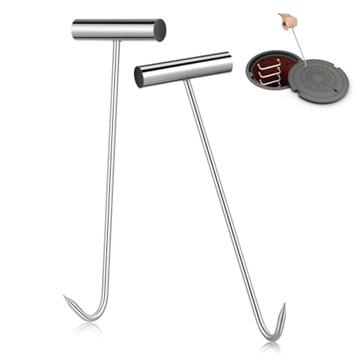 KONTONTY 2 Stk. Edelstahl Kanaldeckelheber T-haken Manhole Cover Lifter mit Antirutschgriff Robustes Hebewerkzeug für Abfluss Gullydeckel Vielseitig Einsetzbar KONTONTY 2 Stk. Edelstahl Kanaldeckelheber T-haken Manhole Cover Lifter mit Antirutschgriff Robustes Hebewerkzeug für Abfluss Gullydeckel Vielseitig Einsetzbar von KONTONTY