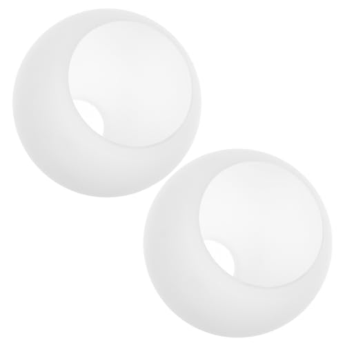 KONTONTY 2 Stück Glas Lampenschirm Weiß Rund Öffnung Ersatz Lampenglas Lampenschirm für Pendelleuchte Tischlampe Wandleuchte Deckenleuchte Zubehör von KONTONTY