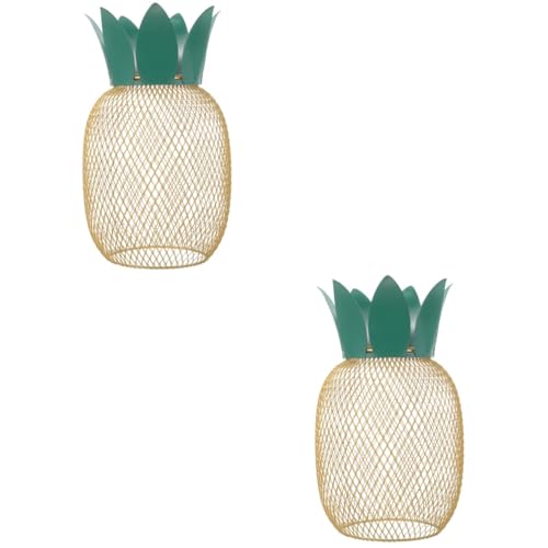 KONTONTY 2 Stück Hollow Out Lampenschirm Metall für Deckenleuchte Stilvolle Lampen mit Ananas Design für Wohnzimmer Flur und Bar eine Warme von KONTONTY