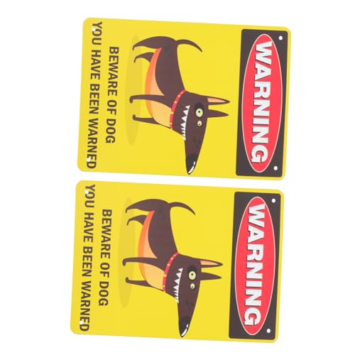 KONTONTY 2 Stück Hundewarnschild Retro Warnschild für Garten und Wetterfestes Dekoschild mit Vorgebohrten Löchern zur Einfachen für Innenhöfe und Rasenflächen von KONTONTY