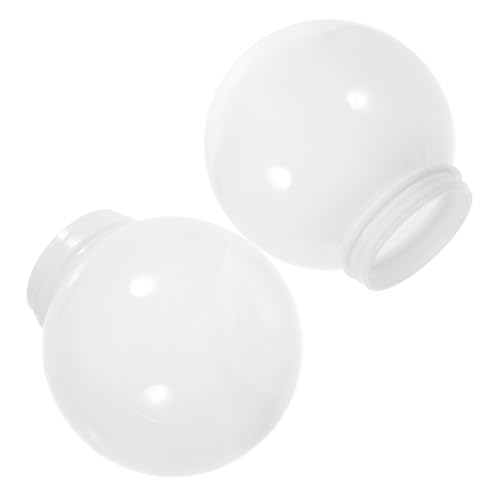 KONTONTY 2 Stück Lampenschirm Kugel Ersatz Opal Weiß Rund Outdoor Leuchte Lampenschirm Ersatzglas Ballform für Außenwandleuchte von KONTONTY