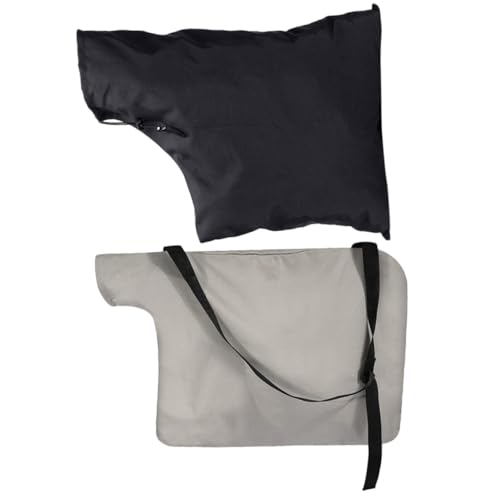 KONTONTY 2 Stück Laubsauger Auffangbeutel Oxford Blätterbeutel Langlebig für Gartenarbeiten Schwarz Silber von KONTONTY