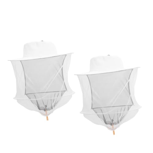 KONTONTY 2stücke Imkerhut Mit Kopfnetz Imkerhut Mit Schleier Schleiernetzhut Imkernetzmaske Netzkopfhut Für Bienenhaltung Gartenarbeit Camping Wandern Gesichtsschutz Atmungsaktiv von KONTONTY