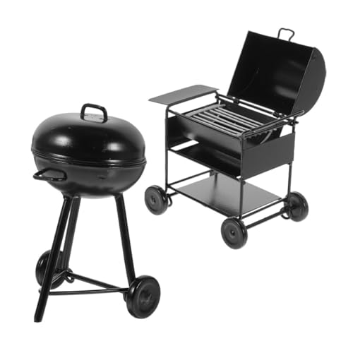 KONTONTY 2 Stück Miniatur-Grill: Miniatur-Grill Für Puppenhaus - Mini-grillherd-Modell Für Küchendekor - Puppenhausmöbel von KONTONTY