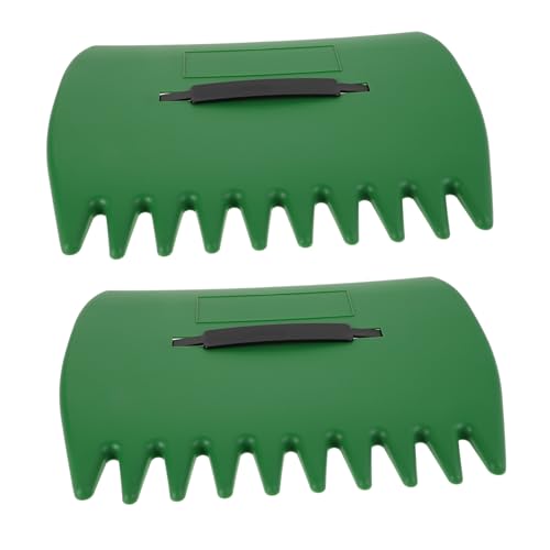 KONTONTY 2 Stück Robuster Laubrechen mit Starkem Blattklemmsystem Ergonomischer Griff für Komfortable Gartenarbeit Kleiner Laubharke für Rasen Effiziente Reinigung von Laub und Gras im von KONTONTY