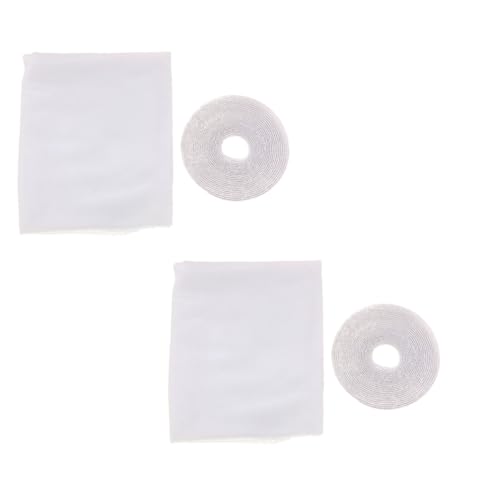 KONTONTY 2 Stück Selbstklebendes Insektenschutz Fliegengitter Weiß Stabiles Polyester Fensternetz mit Klebstarkem Band Feinmaschiges Moskitonetz für Fenster Einfache Montage ohne Bohren von KONTONTY