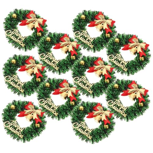 KONTONTY 20 Stück Teiliges Mini Weihnachtskranz mit Schleifen Kleine Christbaumdekoration für Fenster Tisch und Weihnachtsbaum Detailreich Gestalteter Miniatur Kranz für Festliche von KONTONTY