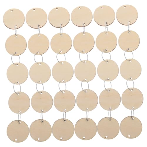KONTONTY 200 Stück Runde Holzscheiben mit Eisenringen Unbehandelte Diy-bastelanhänger für Kalenderdekoration Wanddeko Familienprojekte und Vielseitige Handwerksarbeiten KONTONTY 200 Stück Runde Holzscheiben mit Eisenringen Unbehandelte Diy-bastelanhänger für Kalenderdekoration Wanddeko Familienprojekte und Vielseitige Handwerksarbeiten von KONTONTY