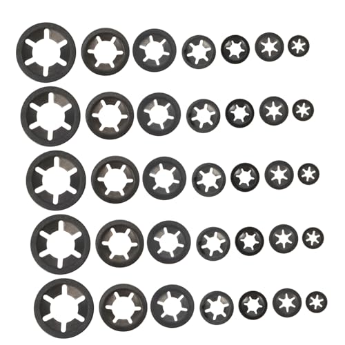KONTONTY 210 Stück Teiliges Kohlenstoffstahl Sicherungsringe für Lager Hochpräzise Verriegelungsclips mit Sternform Vielseitige Unterlegscheiben für Fahrzeug Elektro Marineanwendungen KONTONTY 210 Stück Teiliges Kohlenstoffstahl Sicherungsringe für Lager Hochpräzise Verriegelungsclips mit Sternform Vielseitige Unterlegscheiben für Fahrzeug Elektro Marineanwendungen von KONTONTY