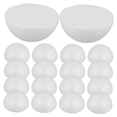 KONTONTY Bastelschaumstoff-Kugeln – 22 Stück Weiße Unbehandelte Schaumstoff-halbkugeln – Schaumstoff Für Dekorative Projekte von KONTONTY
