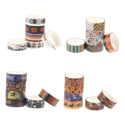 KONTONTY 24 Rollen Halloween Washi Tape DIY Klebeband mit Einzigartigem Motiv Selbstklebend für Geschenkverpackung Scrapbooking Briefumschläge und Partydeko von KONTONTY