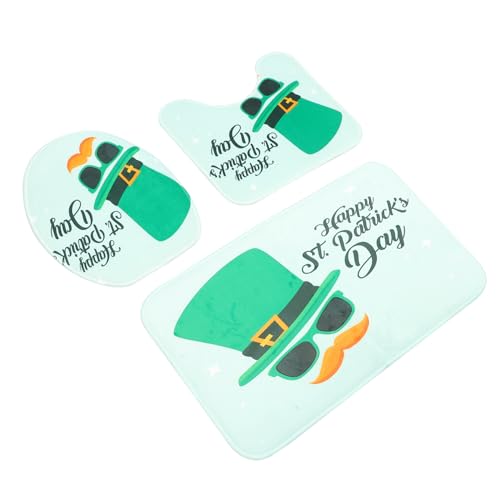KONTONTY 3 Stück Anti-Schlupf-Matten-Set Badezimmerteppich Badezimmerdekor Toilettenmatte Badteppich Badezimmermatten Badematten-Teppich-Set Dekoration für das Badezimmer zu Hause Polyester von KONTONTY