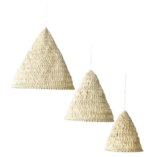 KONTONTY 3 Stück Boho Makramee Lampenschirme aus Natürlichem Hanfseil Handgefertigte Weiße Pendelleuchten-abdeckungen für Schlafzimmer und Boutique-dekor Nachhaltige Rustikale Hängeleuchten KONTONTY 3 Stück Boho Makramee Lampenschirme aus Natürlichem Hanfseil Handgefertigte Weiße Pendelleuchten-abdeckungen für Schlafzimmer und Boutique-dekor Nachhaltige Rustikale Hängeleuchten von KONTONTY