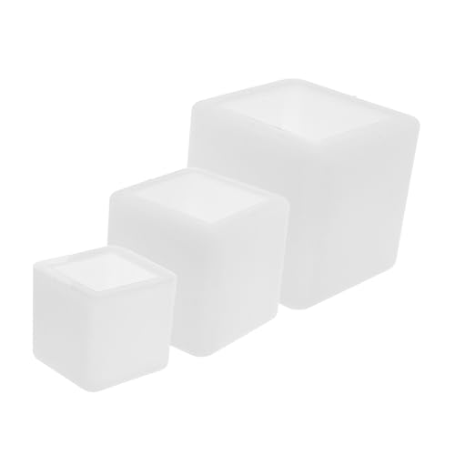 KONTONTY 3 Stück Harzwürfelform Kerzenherstellungsform Blumenkonservierungsform Silikonform Harzwürfel Harzform Quadratische Harzformen Würfel Silikongussform Quadratische von KONTONTY