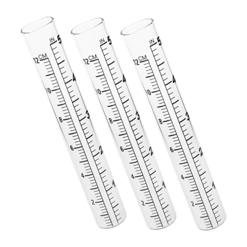 KONTONTY 3 Stück Regenmessgerät Ersatzröhren aus Transparentem Glas Präzise Regenmessung Ablesbar Wetterfest für Garten Grünflächen Außenbereich und Professionelle Nutzung von KONTONTY