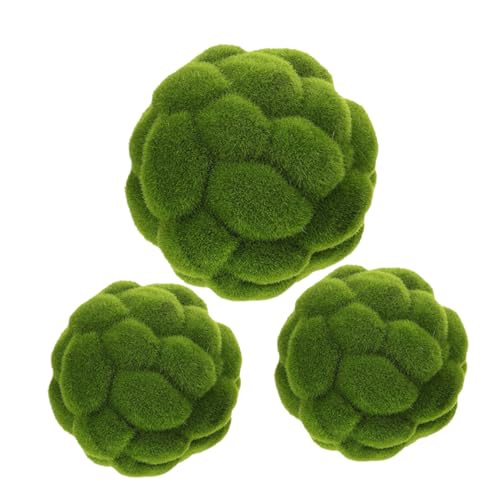 KONTONTY 3 Stück Teiliges Künstliche Topiary Bälle Realistische Grüne Moos Deko Langlebige Vielseitige Hängekugeln für Fenster Decke Laden und Gartendekoration von KONTONTY