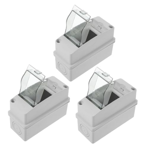 KONTONTY 3 Stück Teiliges Wetterfestes Din schienen Verteilergehäuse mit Transparentem Fenster Stromschutzbox für Sichere Außeninstallation von Ladestationen und Solarstromsystemen von KONTONTY
