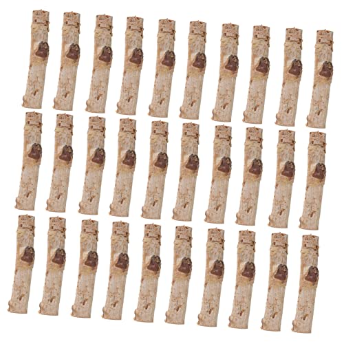 KONTONTY 30 Stück Holzstäbe aus Natürlichem Holz DIY Bastelstäbchen für Kreative Projekte Dekoration und Foto Requisiten von KONTONTY