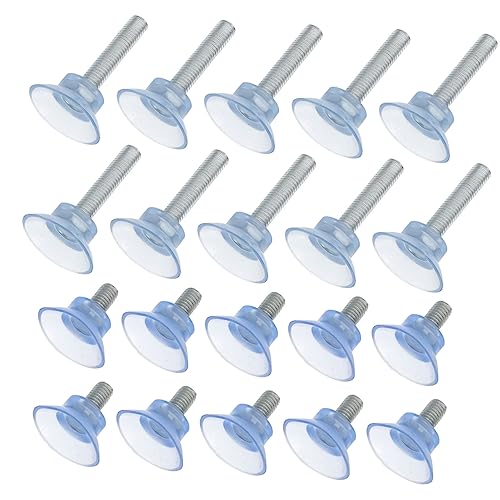 KONTONTY 32 Stück Teiliges Möbelverstellfüße Saugnapf und Gewinde PVC Verstellbare Möbelfüße für Glas Tisch Transparente Nivellierpads Höhenverstellbar für Sofa Stuhl Schrank Büro und von KONTONTY