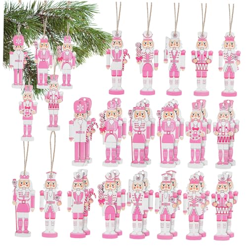 KONTONTY 36-teilige Holz Nussknacker Ornament Weihnachtsschmuck Für Baum Hängender Nussknackerfigur Für Weihnachten von KONTONTY