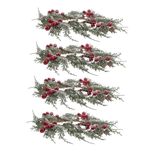 KONTONTY 4 STK. Weihnachts-kerzenringe mit Roten Beeren und Verschneiten Kiefernzweigen Vielseitig für Stumpen Teelichter Festlicher Tischkranz für Advents Winterdeko KONTONTY 4 STK. Weihnachts-kerzenringe mit Roten Beeren und Verschneiten Kiefernzweigen Vielseitig für Stumpen Teelichter Festlicher Tischkranz für Advents Winterdeko von KONTONTY