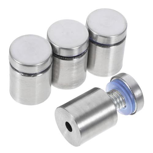 KONTONTY 4 Stück Edelstahl Standoff Montageschrauben für Acrylglas und Glas Werbetafeln Wandbefestigung mit Silikonringen und Dübeln Langlebig Einfache Installation Moderner Look Geeignet von KONTONTY