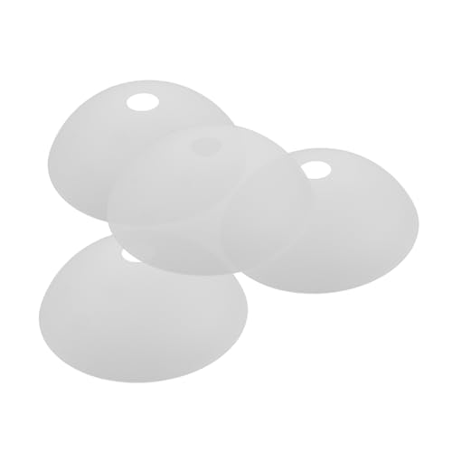 KONTONTY 4 Stück Halbkreisförmige PVC Lampenschirme in Cremeweiß Minimalistisches Design Leichte Pendelleuchten-abdeckungen für Schlafzimmer und Wohnzimmer Dekorative Deckenleuchten von KONTONTY
