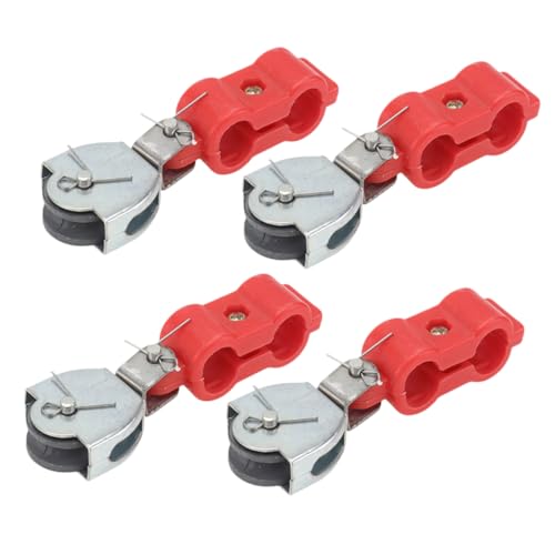 KONTONTY 4 Stück Heberolle Kabelrolle Kleine Rolle Lagerrolle L Schwenkrolle Metall Heberad Wäscheleine Rolle Metallrolle Hochleistungs Rolle Drahtseil Kran Rollenblock von KONTONTY