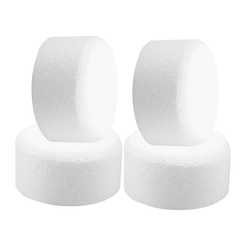 KONTONTY 4 Stück Schaumstoff Tortenattrappen Runde Kuchen Dummies 10cm Durchmesser Vielseitig Für Tortendekoration Und Backübungen Für Hochzeiten Und Partys von KONTONTY