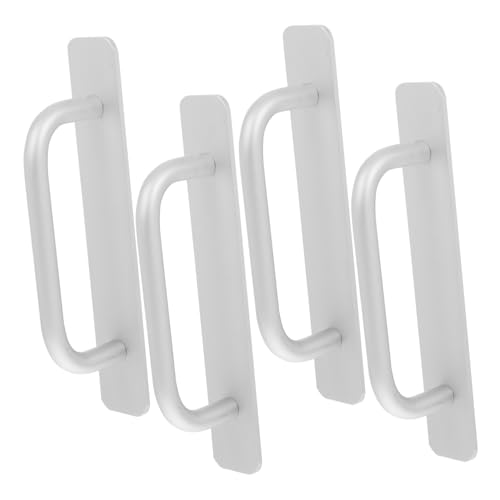 KONTONTY 4 Stück Selbstklebender Türgriff aus Stabilem Aluminiumlegierung Modernes Design ohne Bohren für Schiebetüren Balkontüren und Fenster Einfache Montage und Zuverlässige von KONTONTY