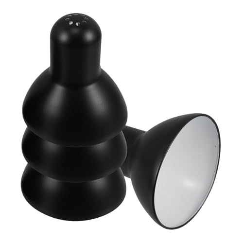 KONTONTY 4 Stück Tischlampenschirm aus Robustem Schwarzem Metall Passend für Büro Schreibtischlampen Vintage Metall Lampenschirm Ersatz für Lese Arbeitsleuchten von KONTONTY